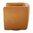 Aileen Mid-Century Modern Leather Upholstered Swivel Chair in Tan