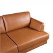Griffith Cozy Living Room Left Facing Leather Sectional Sofa in Cognac Tan