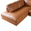Griffith Cozy Living Room Left Facing Leather Sectional Sofa in Cognac Tan