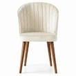 Edison Mid-Century Modern Velvet Dining Chair in Cream (Set of 2)