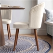 Edison Mid-Century Modern Velvet Dining Chair in Cream (Set of 2)