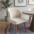 Edison Mid-Century Modern Velvet Dining Chair in Cream (Set of 2)