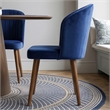 Edison Mid-Century Modern Velvet Dining Chair in Navy Blue (Set of 2)