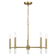 Ashcroft Elegant 5-Lights Metal Chandelier with Satin Brass Finish