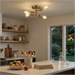 Brighton Gold Metal Brass 4-Light Semi-Flush Mount Ceiling Light