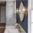 Freda Satin Brass Metal Single-Light Wall Sconce with Clear Ribbed Glass