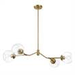 Razer Gold Brass 4-Light Metal Chandelier with Clear Glass Shades