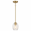 Fonex Single Metal Pendant Light with Clear Glass and Satin Brass Finish