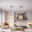 Nezth 5-Light Clear Glass Pendant with Satin Brass Finish