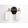 Ashcroft Gold Metal Two-Light Frosted Dome Wall Sconce