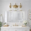 Vanity Gold Metal Glow Vanity Light Fixture with Three Clear Glass Shades