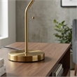 Misty Gold and White Pull Chain Metal Table Lamp