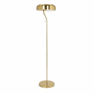 Nicole Gold and White Drum Metal Floor Lamp