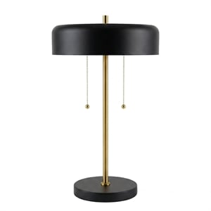 Blossom Contemporary Black and Gold Accent Metal Table Lamp