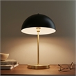 Dome Shade Metal Table Lamp in Black and Gold