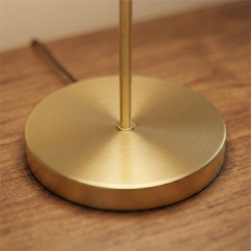 Dome Shade Metal Table Lamp in Black and Gold