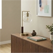 Fuska Glass Globe Metal Table Lamp with Antique Brass Finish