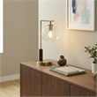 Fuska Glass Globe Metal Table Lamp with Antique Brass Finish