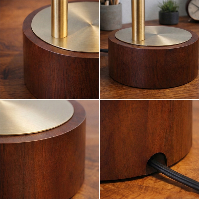 Kenzie Glass Globe Table Lamp with Gold Metal Frame