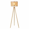 Lina Bohemian Beaded Shade Floor Lamp with Tripod Brown Wood Base