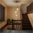Flora Modern Gold Metal Triple Pendant Light with Ribbed Glass