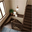Flora Modern Gold Metal Triple Pendant Light with Ribbed Glass