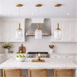 Vivian Modern Bronze Metal Ribbed Glass Pendant Light