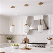 Vivian Modern Bronze Metal Ribbed Glass Pendant Light