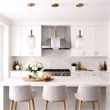 Ada Modern Ribbed Glass Metal Pendant Light with Gold Finish