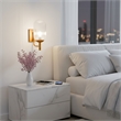 Jane Ribbed Glass Wall Sconce with Brushed Bronze Accents