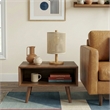 Opa Woven Table Lamp with Natural Wood Accent