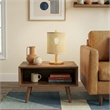Opa Woven Table Lamp with Natural Wood Accent