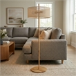 Bloom Natural Wood Floor Lamp with Linen Drum Shade