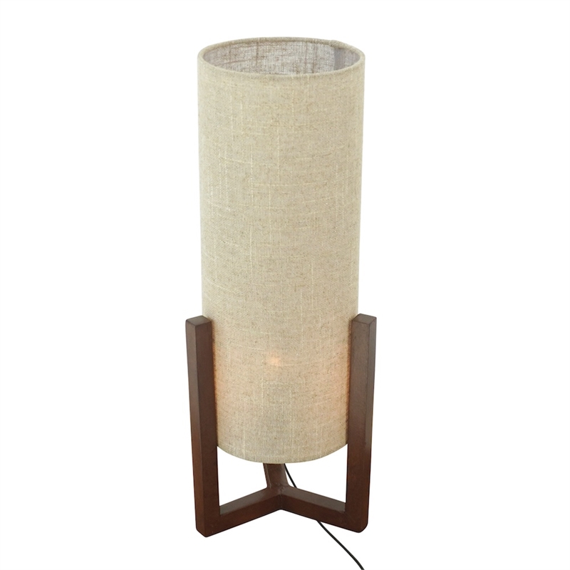 Elyse Minimalist Natural Wood Table Lamp with Cylindrical Shade