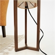 Azur Contemporary Cylinder Fabric Floor Lamp with Brown Wood Base