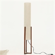 Azur Contemporary Cylinder Fabric Floor Lamp with Brown Wood Base