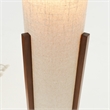Azur Contemporary Cylinder Fabric Floor Lamp with Brown Wood Base