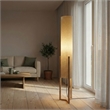 Veux Wood Natural Floor Lamp with Cylindrical Shade