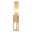 Veux Wood Natural Floor Lamp with Cylindrical Shade