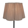 Oly Textured Black Metal Floor Lamp with Pleated Shade