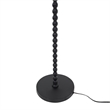 Oly Textured Black Metal Floor Lamp with Pleated Shade