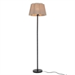 Oly Textured Black Metal Floor Lamp with Pleated Shade