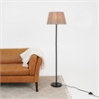 Oly Textured Black Metal Floor Lamp with Pleated Shade