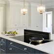 Erin Ribbed Glass Pendant Light with Adjustable Brass Chain