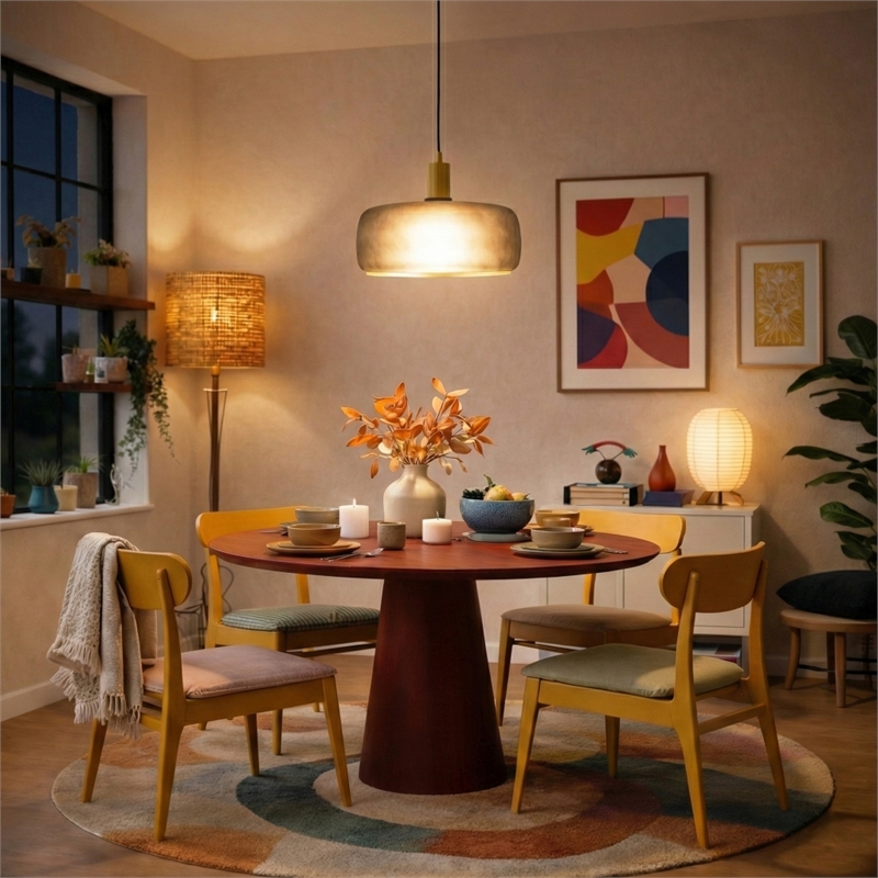 Vela Modern Matte Black Metal Pendant Light with Adjustable Cord
