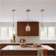 Rosen Vintage Diamond-Cut Glass Gold Metal Pendant Light