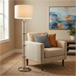 Kintion Modern Contemporary Clear Glass and Nickel Floor Lamp