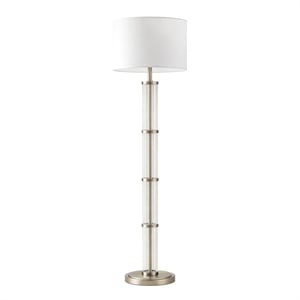 Kintion Modern Contemporary Clear Glass and Nickel Floor Lamp