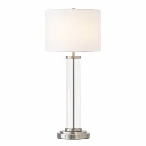 Tilbe Modern Lightning Glass and Nickel Accent Table Lamp
