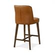 Ontario Mid-Century Counter Stool with Vegan Leather & Walnut Finish Legs in Tan